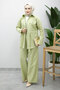Double Pocket Gathered Waist Double Suit Set Tsd260202 Green - 4