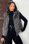 Artificial Fur Women's Vest – Zippered, Soft Textured - Gray |   Vmf2046