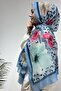 Leopard Pattern Blue Color Soft Shawl