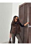 Artificial Fur Women's Vest – Zippered, Soft Textured - Dark Brown |   Vmf2046 - 2