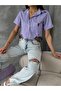 Lilac Striped Shirt with Belt Detail |   Vmd2646 - 4