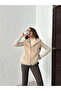 Artificial Fur Women's Vest – Zippered, Soft Textured - Stone |   Vmf2046 - 3