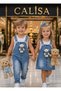 Baby Boy and Girl Denim Salopet Jumpsuit with Teddy Bear, Comfortable and Stylish, Daily Baby Outfit for Holidays - 4