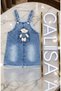Girl's Strappy Denim Salopet Dress with Cute Teddy Bear Detail, Casual and Stylish for Holidays - 7