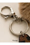 Leopard Patterned Leather Letter Keychain Charm with Pompom Bag Ornament Accessory with Hook Stylish Design for Women - 5