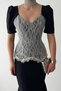 Black Lace Detailed V-Neck Design Premium Maxi Dress - 8