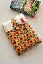 Linen Book Cover with Pockets, Gift for Book Lovers, Sunflowers - 4