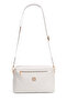 Women's White 3-Compartment Lined Crossbody Shoulder Bag with Adjustable Column Strap - 3