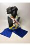 Navy Blue Chain Patterned Double-Sided Rectangular Long Scarf (14X150 cm) - 3