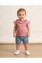 Baby Girl Set with Butterfly Embroidered Denim Shorts and T-Shirt for 6-9-12-18-24 Months