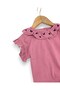 Baby Girl Set with Butterfly Embroidered Denim Shorts and T-Shirt for 6-9-12-18-24 Months - 5