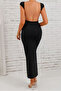 New Season Women's Short Sleeve Deep Backless Long Diving Dress - 3