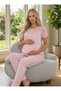 New Season Powder Scallop Linen Detailed Special Design Summer 100% Cotton Maternity Pajama Set - 8