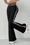 New Season Women's High Waist Leopard Pattern Detailed Spanish Long Diver Pants - 5