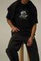 Men's Oversize Casual T-Shirt Black Rose Black - 2