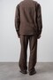 Men's R Embroidered Baggy Trousers Brown - 2