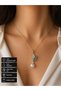 Gold Color Pearl Detailed Leaf Necklace Women's 316L Steel Stylish Gift