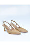 Beige Diadora Straw Open Back Stiletto Women's Heeled Shoes 7cm - 3