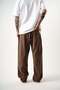 Men's Muslin Fabric Baggy Trousers Brown - 4