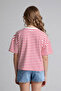 100% Cotton Relax Fit Crew Neck Striped Short Sleeve T-Shirt Girls D8581A826Sm - 5