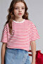100% Cotton Relax Fit Crew Neck Striped Short Sleeve T-Shirt Girls D8581A826Sm