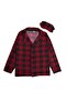 Boy's Cotton Milan Fabric Red Plaid Patterned Buttoned Sleeper with Sleeves and Sleeves withSleeves and Sleeves and                                      Slee - 6