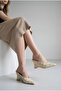 Women's Slippers Beige Pointed Toe Wedge Heel New Season D4317 - 2