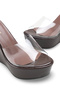 Brown Transparent Wedge Heel Women's Slippers Katerina - 4