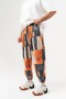 Pumpkin Color Pleated Shalwar with Elastic Waist and Cuffs - 2
