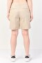 Women Regular Fit Solid Chino Shorts, Beige - 4