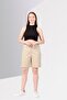 Women Regular Fit Solid Chino Shorts, Beige - 2