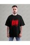 Palestine Design Oversize Unisex T-Shirt with Kefiye Pattern Streetwear Print - 3