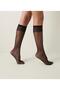 3-Piece Women's Black Color (500) Matte Thin Knee-Length 20 Denier Pantyhose Socks - 3