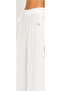 Women's White Pleated Elastic Waist Wide Leg Chiffon Trousers - 3