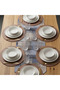 American Service, New Season 6 Piece Wheat Color Supla and Runner Coverlet Beige Soft Stripes Set - 2