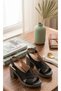 Black Genuine Leather Heeled Comfortable Orthopedic Women's Daily Sandals - 2