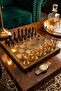 Premium Luxury Wooden Stone Chess Set Special Design Decorative Vip Gift Set 20X20 cm
