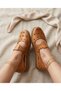 Tan Genuine Leather Women's Comfortable Orthopedic Comfort Daily Sandals Shoes - 2