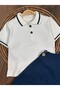 Summer Salopet Short Leg Lycra Jeans Polo Collar Combed Cotton Baby Boy Set - 5