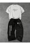 Unisex Women Men California Beach Oversize Tshirt and Baggy Sweatpants - Summer Two-Piece Tracksuit Set