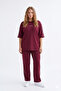 Oşho Modal Fabric Large Size Short Sleeve Double Ribbed Breathable Soft Bottom Top Set 2Xl-6Xl - 3