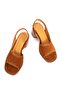 Women's Genuine Leather Mid-Heel Sandals 6358 Taba Suede - 6