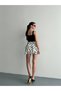 Women's Polka Dot Layered Mini Skirt High Waist Flounce Summer Skirt - 6