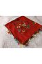 Brand Handcrafted Needle Embroidered Writing 100% Cotton Muslin – 4 Sides Embroidered Elegant Headscarf 100X100 cm - 4