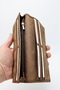 Unisex Genuine Leather Wallet with Phone Card Holder Compartment, Magnetic Handheld Retro Brown Portfolio Wallet - 5