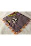 Brand Handcrafted Needle Embroidered Writing 100% Cotton Muslin – 4 Sides Embroidered Elegant Headscarf 100X100 cm - 5