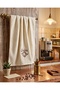30 X 50 Brown Embroidered Coffee Corner Towel Set of 3, Embroidered Kitchen Towel - 2