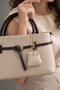 Mink Elegant Textured Women's Hand and Shoulder Bag with Metal Accessories, Stylish Design, Suitable for Daily Use - 8