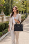 Black Women's Stylish Hand and Shoulder Bag for Daily Use, Long Strap, Zippered, Large Internal Volume Model - 4