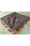 Brand Handcrafted Needle Embroidered Writing 100% Cotton Muslin – 4 Sides Embroidered Elegant Headscarf 100X100 cm - 3